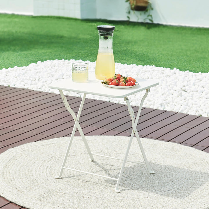 [en.casa] Campingtisch Vegårshei Klapptisch Gartentisch Stahl klappbar quadratisch Outdoor-Tisch fal