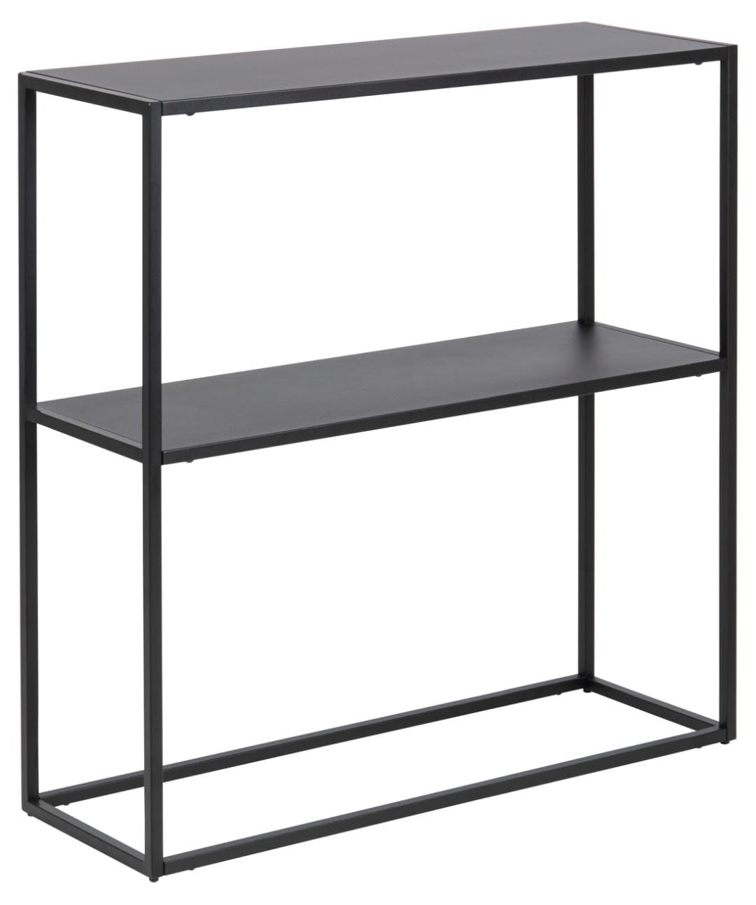AC Design Furniture Nino Konsolentisch mit 1 Ablage, Industrieller aus Metall, Schwarzer Beistelltis