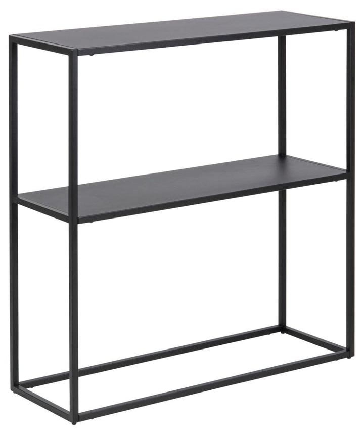 AC Design Furniture Nino Konsolentisch mit 1 Ablage, Industrieller aus Metall, Schwarzer Beistelltis