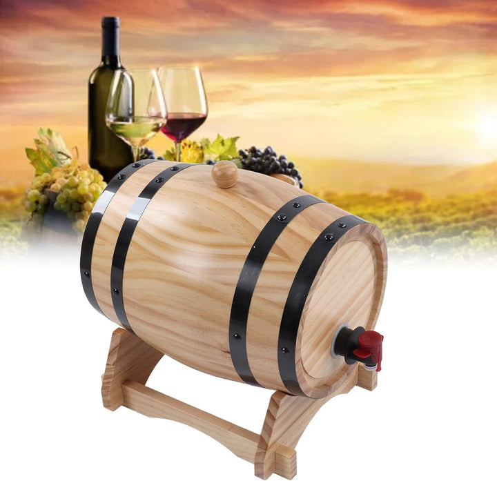 Fass aus Holz, Whiskyfässer, Barrique aus Eicheneiche, Kiefernfässer für Wein mit Wasserhahn, Stopfe