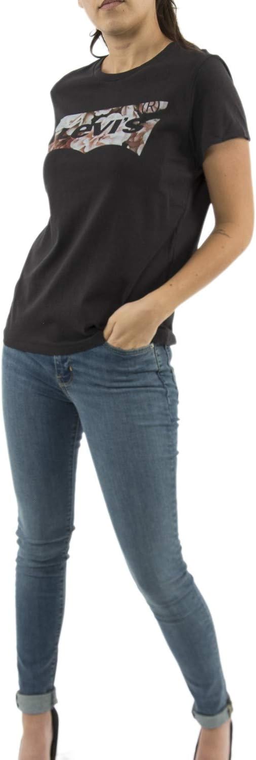 Levi's Damen The Perfect Tee Graphic TEES (1er Pack) XS Housemark Photo Fill Meteorite, XS Housemark