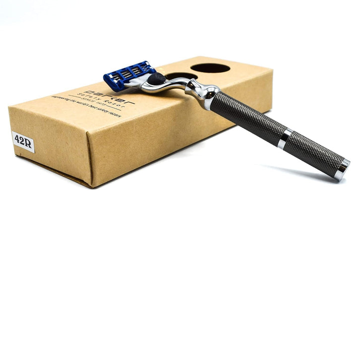 Parker 42M Heavyweight All-Metal Triple Blade Rasierer – Rasiermesser mit Messingrahmen + Deluxe str