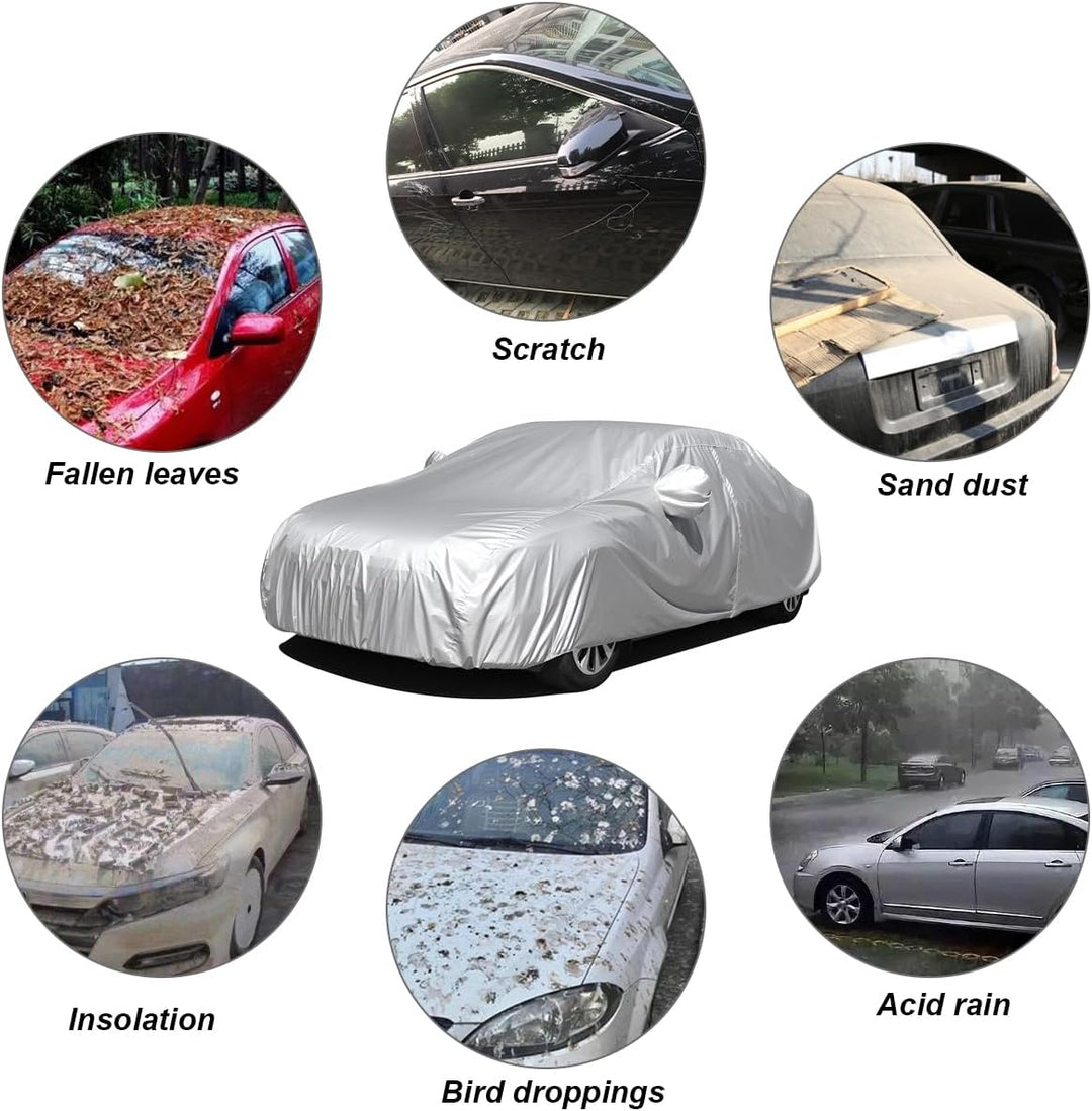 JNNJ Universal-Auto-Vollabdeckung, wasserdichte Atmungsaktive Autoabdeckung, Autoabdeckung Regen Sta