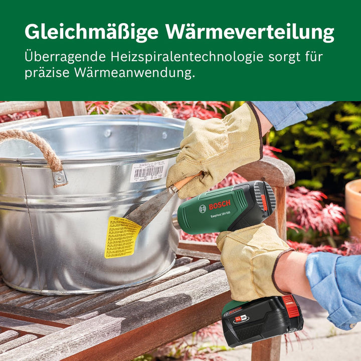 Bosch 18V System Akku-Heissluftgebläse EasyHeat 18V-500 (inkl. Reduzierdüse) ohne Akku, ohne Akku