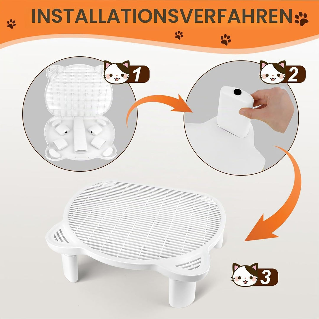 Verstellbare Katzen Rampe für Katzentoilette, Erhöhte Katzentoilette Stufe, Doppelte Katzenstreufall