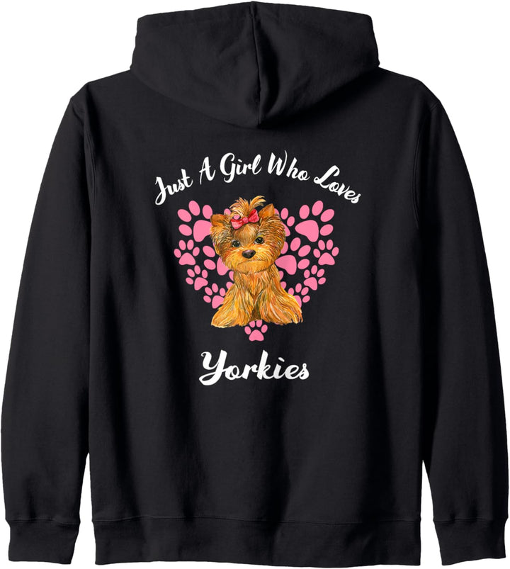 Just A Girl Who Loves Yorkies Hunde Süsser Welpe Kapuzenjacke