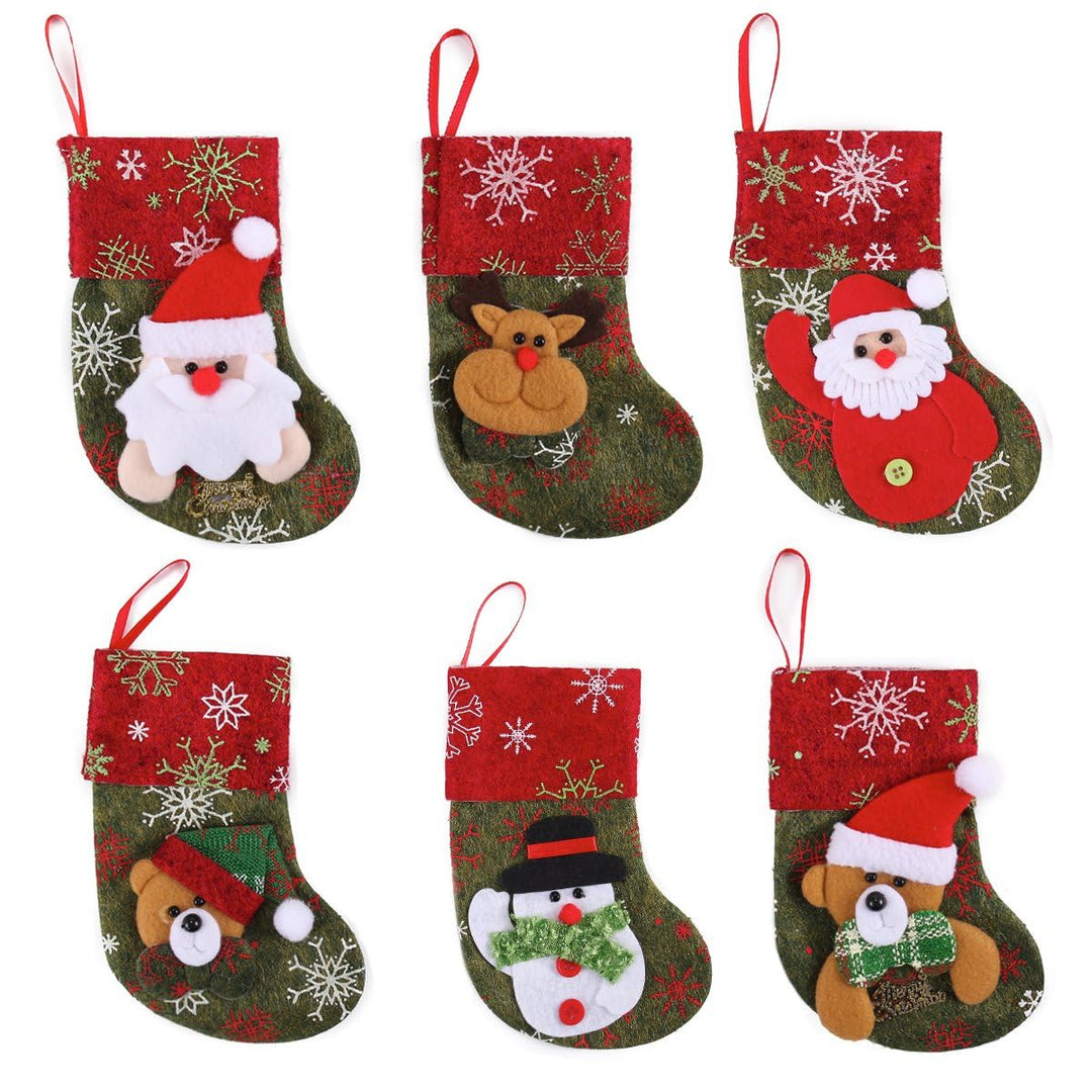 JOYIN 12 Stück Mini Weihnachtsstrumpf - 3D Nikolausstrumpf -Nikolausstiefel für Weihnachtsdekoration