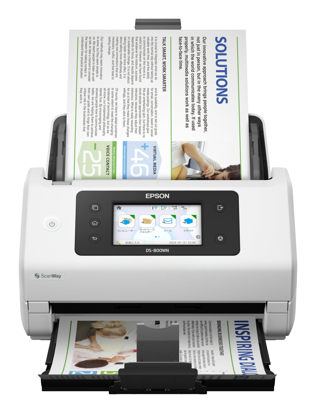 Epson Workforce DS-800WN - Dokumentenscanner - Duplex - A4/Legal - 600 DPI x 600 DPI - bis zu 50 Sei