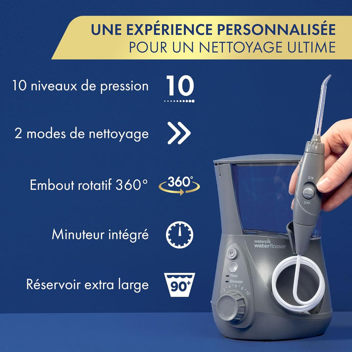Waterpik Ultra Professional Waterflosser feststehende Munddusche mit 7 Aufsätzen, Druckbereich von 0