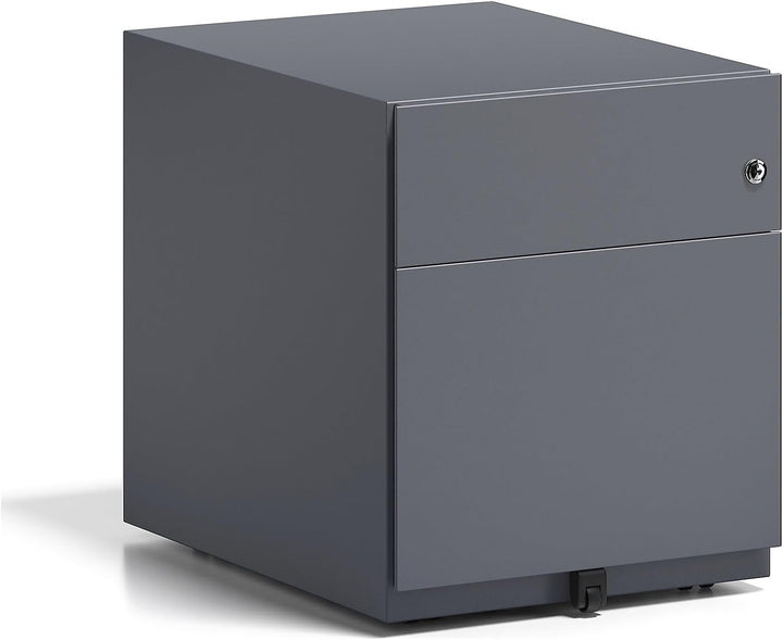 BISLEY Rollcontainer Note mit Griffleiste, 1 Universalschublade, 1 HR-Schublade, Metall, 634 Anthraz
