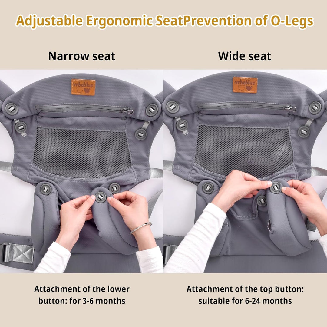 Babytrage für Neugeborene ab Geburt, Weich Atmungsaktiv Babytrage mit verstellbarem Hüftgurt Schulte