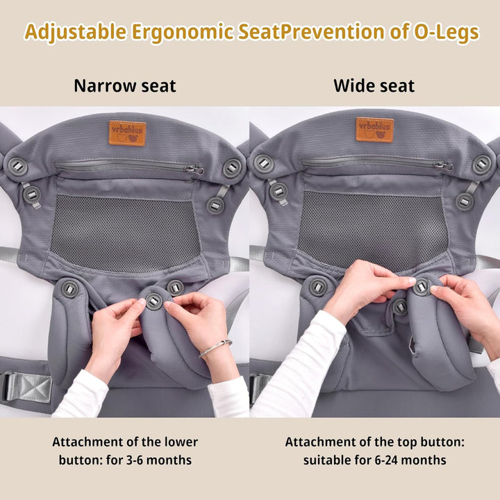 Babytrage für Neugeborene ab Geburt, Weich Atmungsaktiv Babytrage mit verstellbarem Hüftgurt Schulte