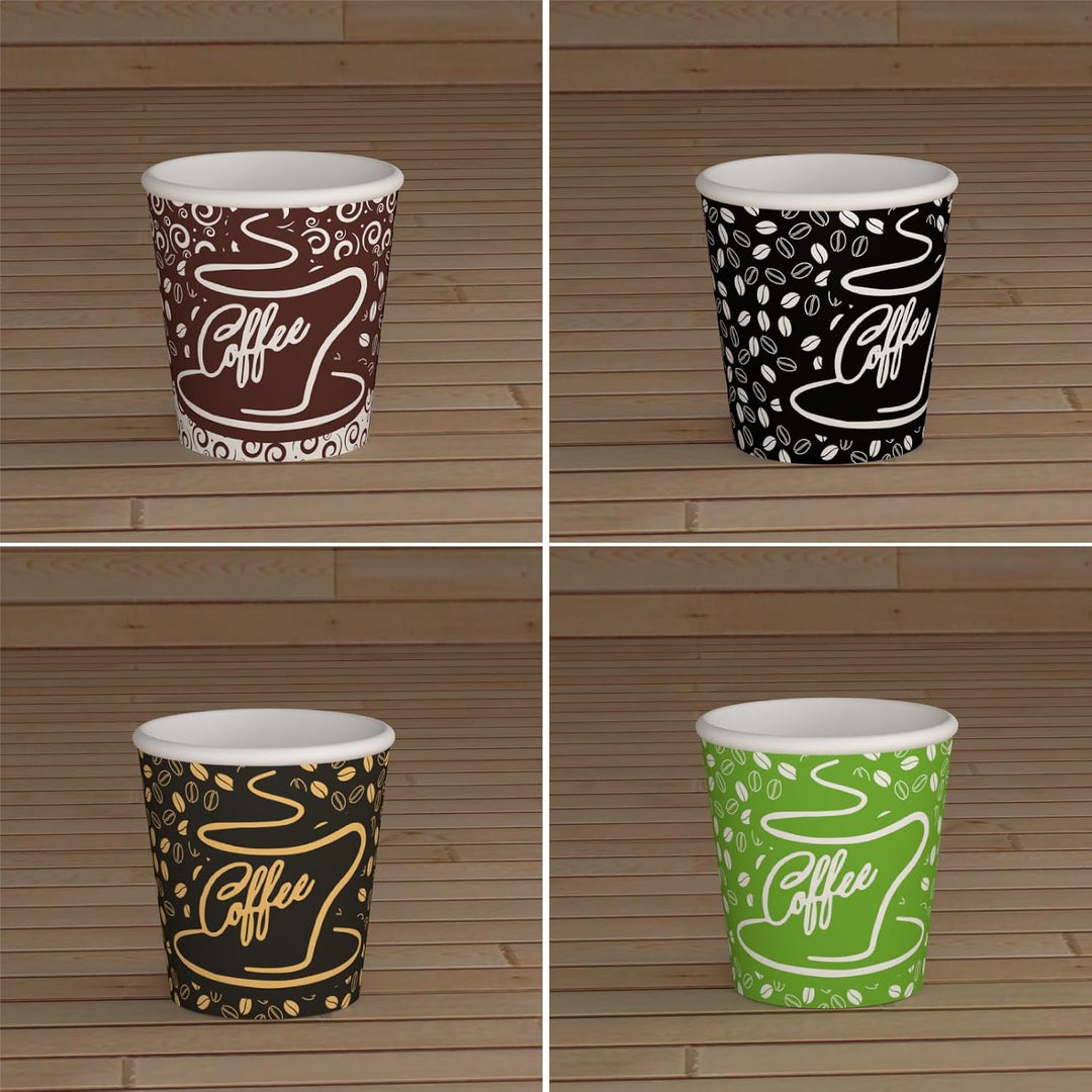 1000 Kaffeebecher aus Papier, 65 ml, CoffeeCUP Mix Umweltfreundliche Biologisch Abbaubare Einwegbech