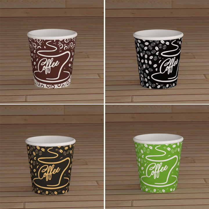 1000 Kaffeebecher aus Papier, 65 ml, CoffeeCUP Mix Umweltfreundliche Biologisch Abbaubare Einwegbech