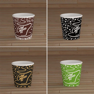 1000 Kaffeebecher aus Papier, 65 ml, CoffeeCUP Mix Umweltfreundliche Biologisch Abbaubare Einwegbech