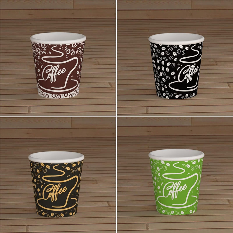 1000 Kaffeebecher aus Papier, 65 ml, CoffeeCUP Mix Umweltfreundliche Biologisch Abbaubare Einwegbech
