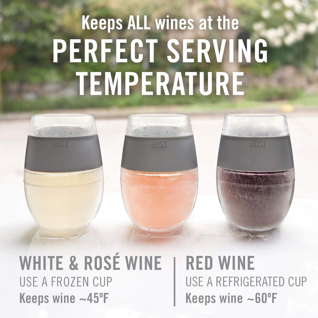 Host 2962 8.5 Ounce Freeze Cooling Wine Glasses - Kunststoff Clear 11.7094 x 1.34 x 8.20 cm Grau Set