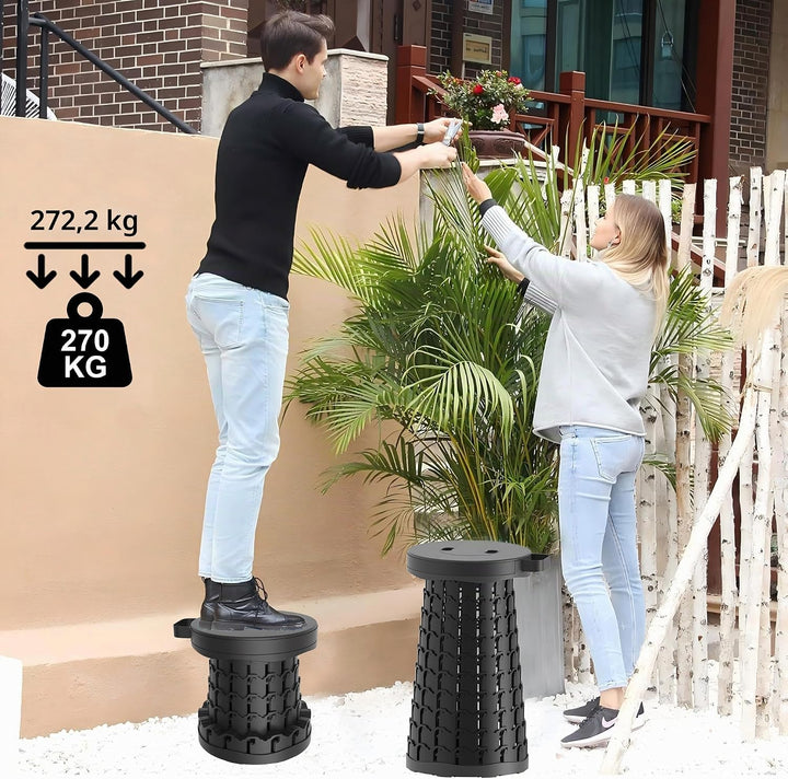 Tragbarer klapphocker mit Kissen,Campinghocker faltbar,teleskophocker Faltbarer für Erwachsene für W
