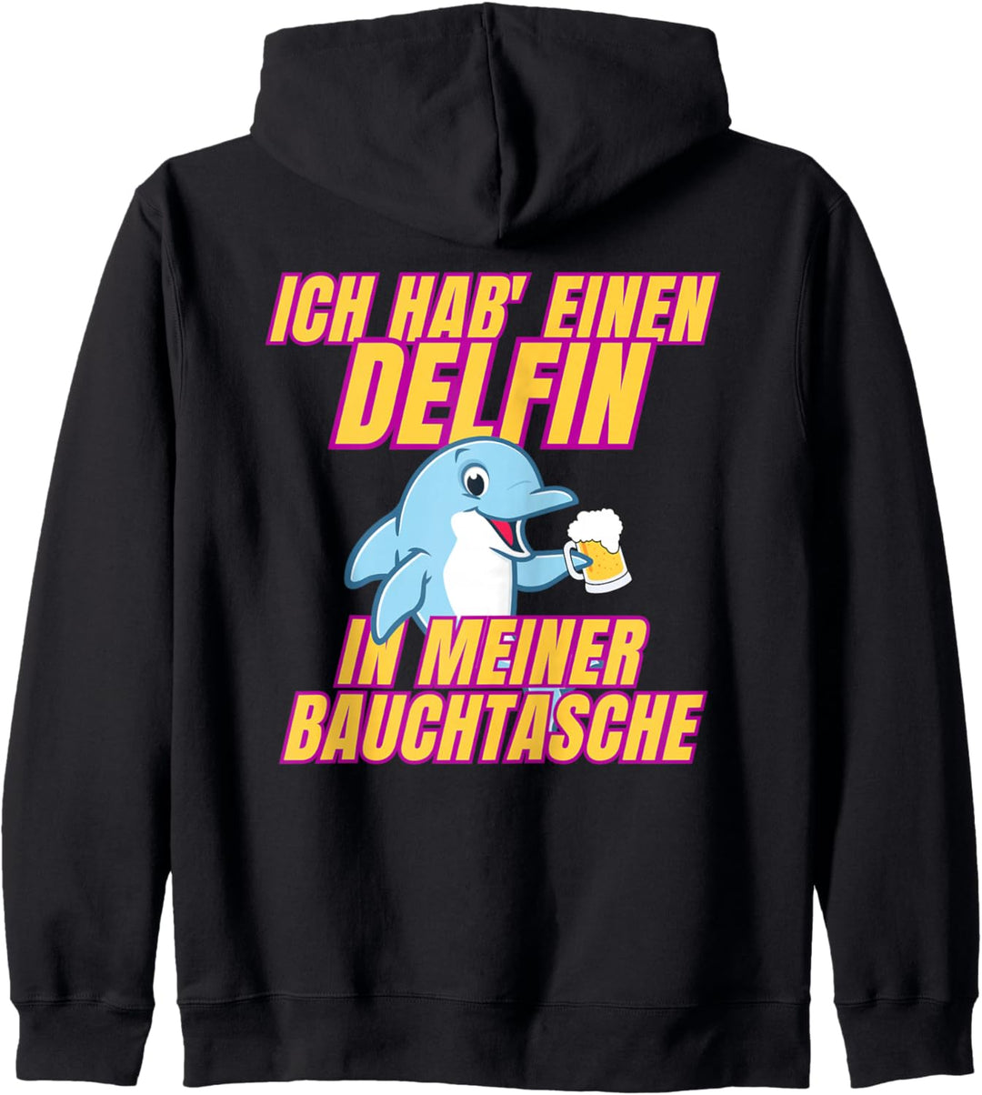 Delfin in meiner Bauchtasche Party Outfit Sommer Mallorca Kapuzenjacke