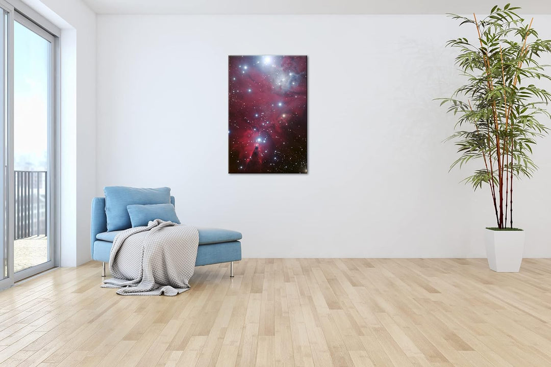 deyoli hell leuchtende Sterne Format: 80x60 als Leinwand, Motiv fertig gerahmt auf Echtholzrahmen, H