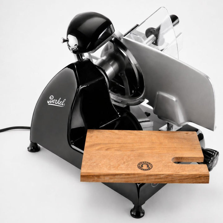 Berkel Red Line 300 Aufschnittmaschine schwarz - Schneidemaschine+ handgefertigtes Einlegebrett aus