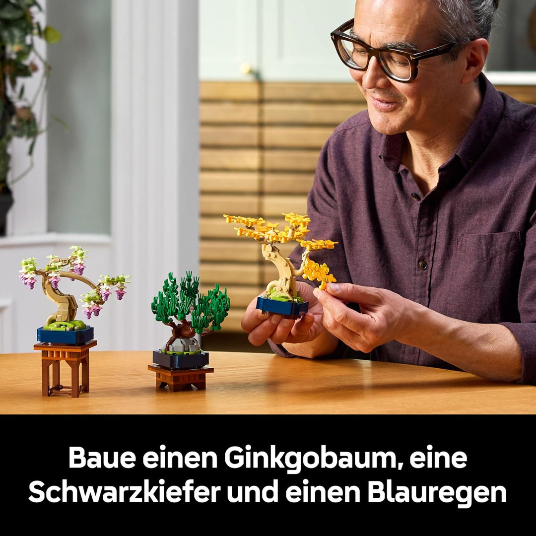 LEGO Botanicals Mini-Bonsais - Bonsai zum Bauen & Ausstellen - Kreative Deko Blumen - Ginkgo, Schwar