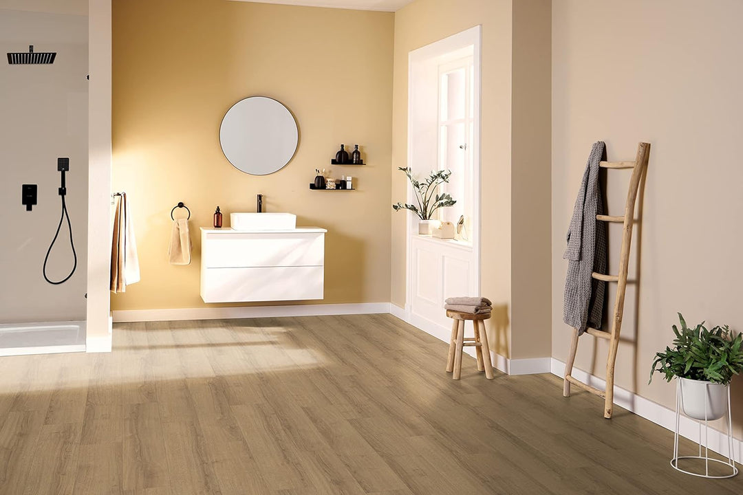 EGGER Laminatboden Aqua Clic It EL1007 Sherman Eiche honig (8mm, 1,995m²) | authentische Holzoptik |