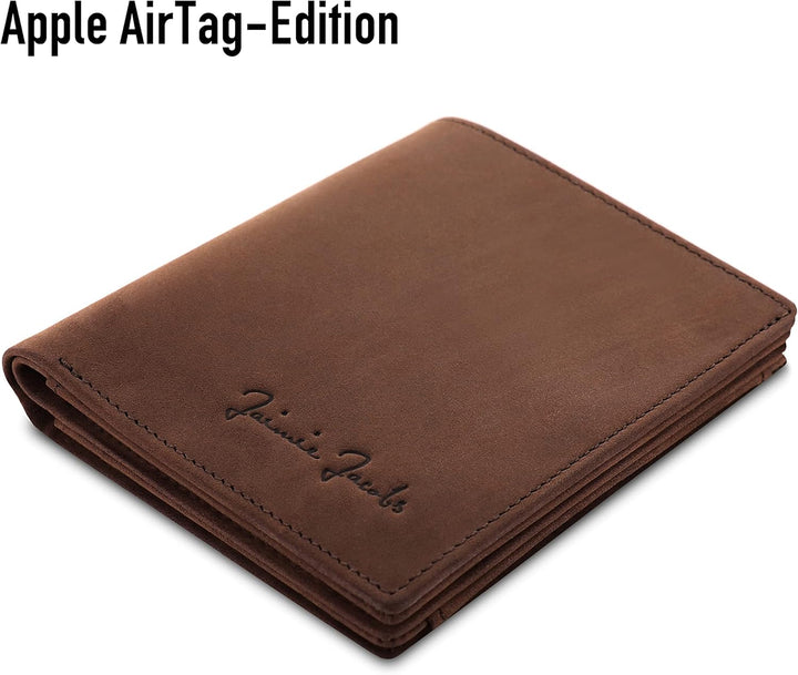 Jaimie Jacobs SLIMSTAR AirTag-Edition mit Gravur dünne Geldbörse grosses Kleingeldfach Leder Slim Wa