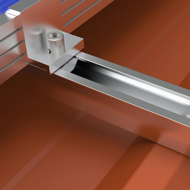 Solarmodul Alu Halterung,Montageschiene Solarmodule Panel Befestigungsschiene Trapezblech Dachhalter