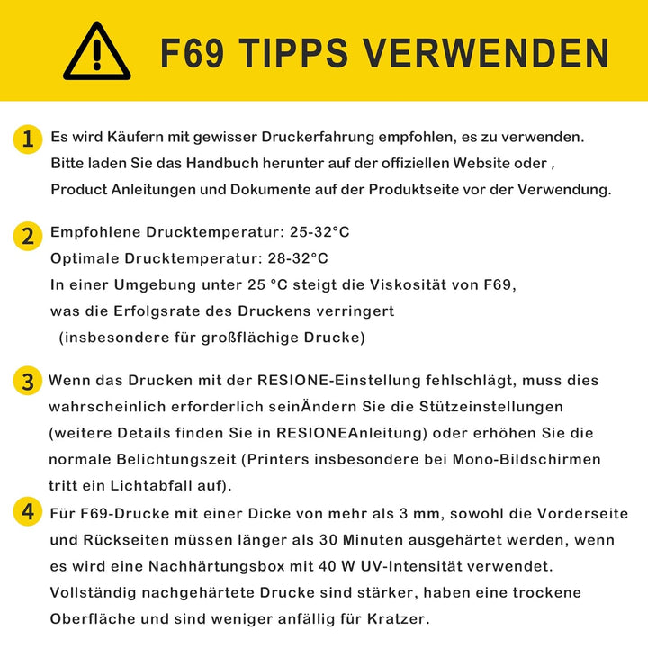 RESIONE F69 Flexibles 3D-Drucker Resin, 405nm UV-härtendes DLP LCD MSLA Resin Gummi wie TPU wie Phot