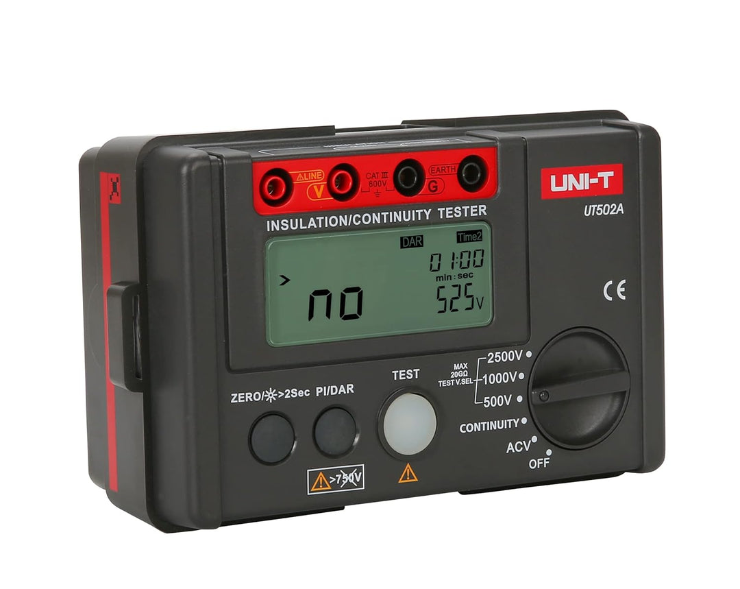 Uni-T UT502A Isolationswiderstandsprüfer Erdungsmesser Megometer Voltmeter mit LCD-Hintergrundbeleuc