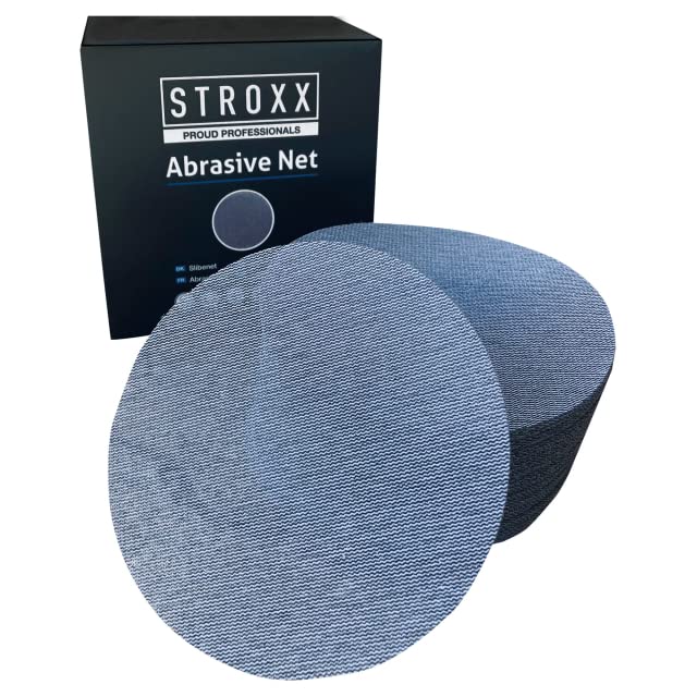 STROXX – Netz Schleifscheibe 50 Stück mit Klett – Schleifblätter Ø150mm zum staubfreien Schleifen vo