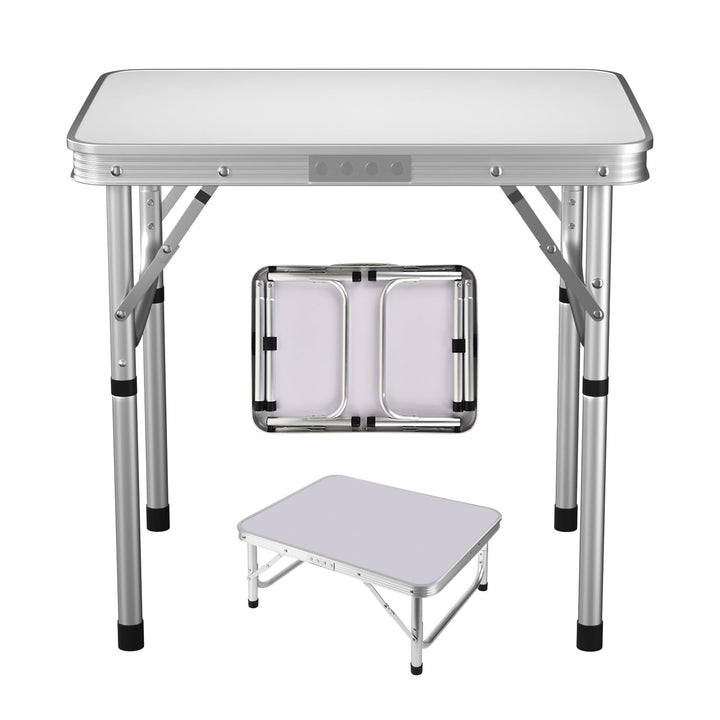 Campingtisch Aluminium-Klapptisch 60cm x 45cm, höhenverstellbar, Leichter Gartentisch, 20kg Belastba
