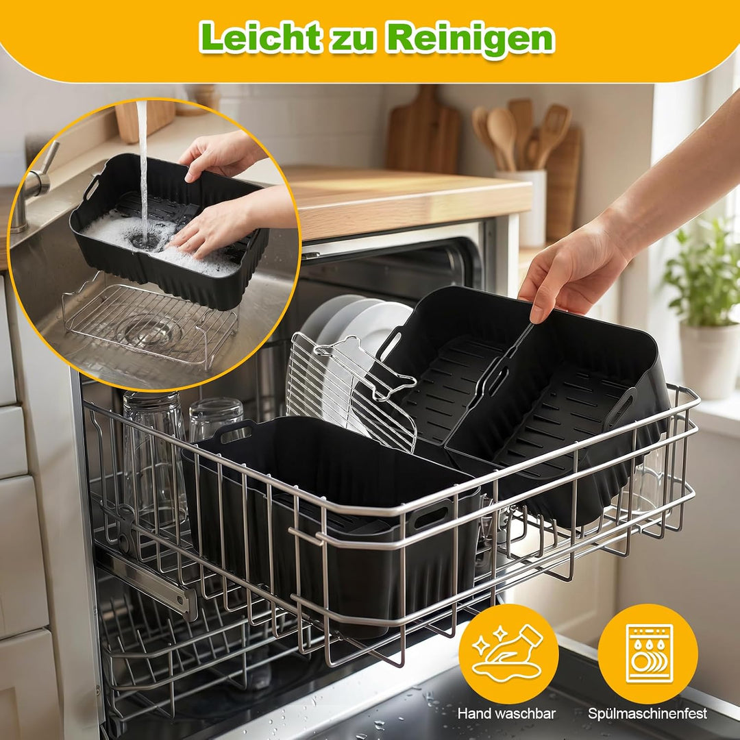 Edelstahl Grillrost Set für Ninja AF500EU/COSORI 10L Airfryer, 6 Stück | Heissluftfritteuse Zubehör,