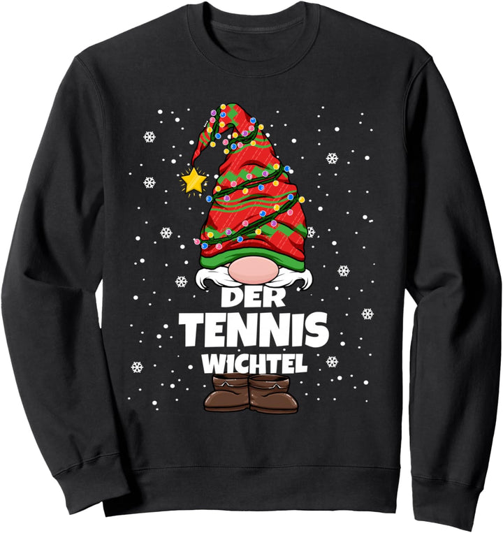 Tennis Wichtel Weihnachts-Wichtel Design Damen Herren Sweatshirt