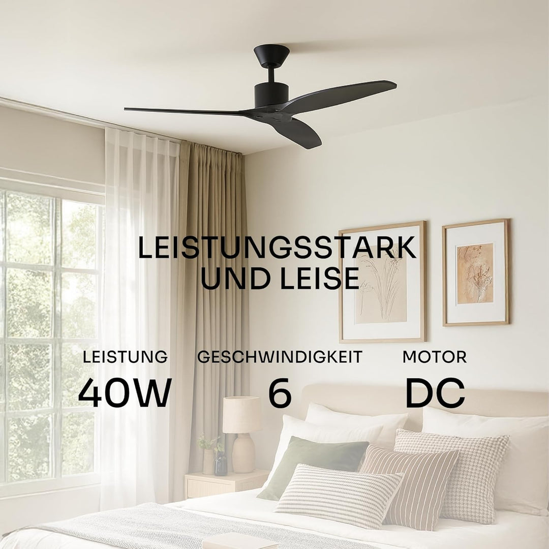 Mellerware - Deckenventilator mit Fernbedienung Brizy! | 45W | 6 Geschwindigkeiten | Sehr Leise | So