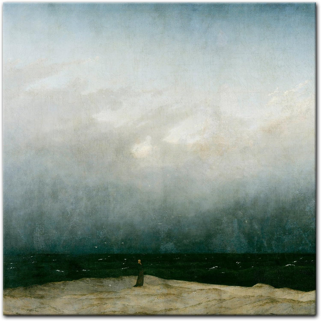 Bilderdepot24 Bild auf Leinwand | Caspar David Friedrich Der Mönch am Meer in 80x80 cm als Wandbild