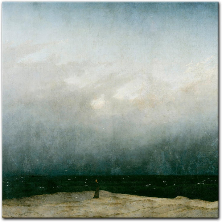 Bilderdepot24 Bild auf Leinwand | Caspar David Friedrich Der Mönch am Meer in 80x80 cm als Wandbild