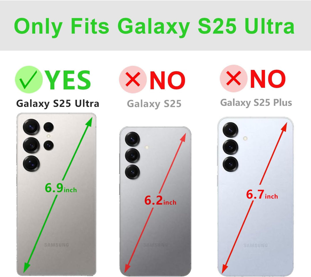 LENSUN Lederhülle für Samsung Galaxy S25 Ultra, Handyhülle [Echtes Leder] [RFID Schutz] Echtleder Hü