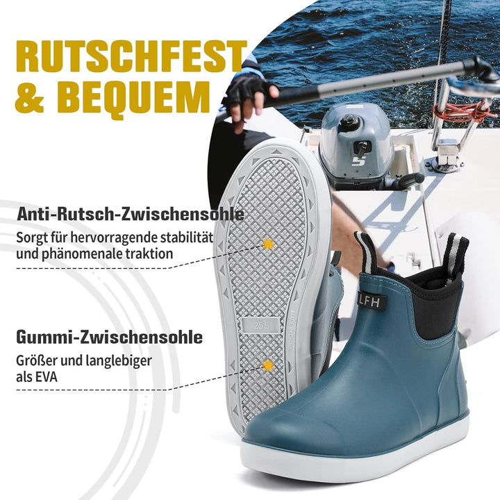 Rumkok Gummistiefel Herren Halbhoch, Grundlegend Wasserdicht Atmungsaktiv Stiefeletten, Anti-Rutsch