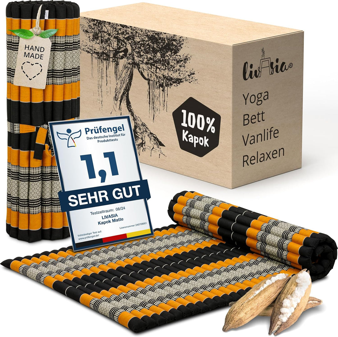 livasia Rollmatte Rollmatratze L-200x110x4,5cm, Gästebett Gästematratze 1 Person, Reisebett Kofferra