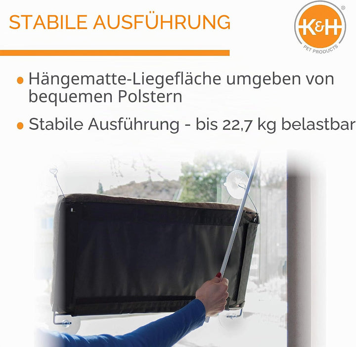 K&amp;H 779090 Haustierprodukte, EZ Kitty Sill Deluxe mit Polster, luxuriöses Fenster-Katzenbett