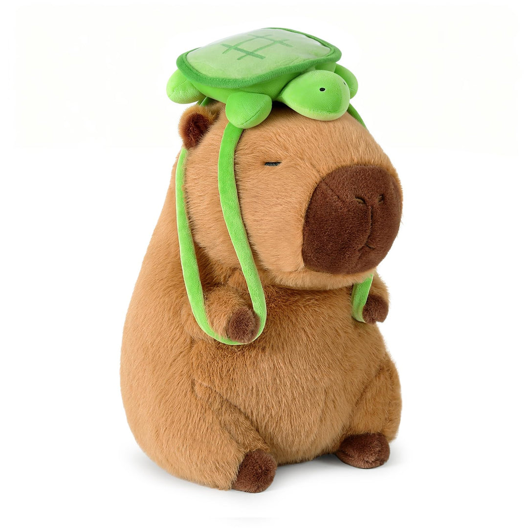 shownicer Plüschtier Capybara Kuscheltier mit Schildkröte Stofftier Kawaii Capybara Plüsch Kissen Sp