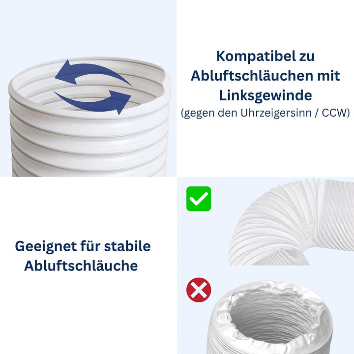 Fensterdurchführung Klimaanlage | Adapter für mobile Klimageräte mit Abluftschlauch | DIY Fensterada