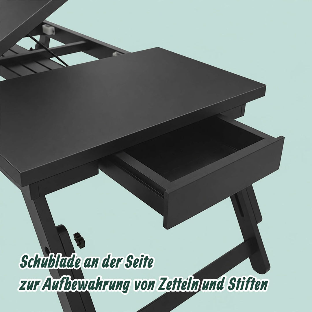 Relaxdays Laptoptisch für Bett &amp; Couch, schwarz Schwarz-schwarz, Schwarz-schwarz