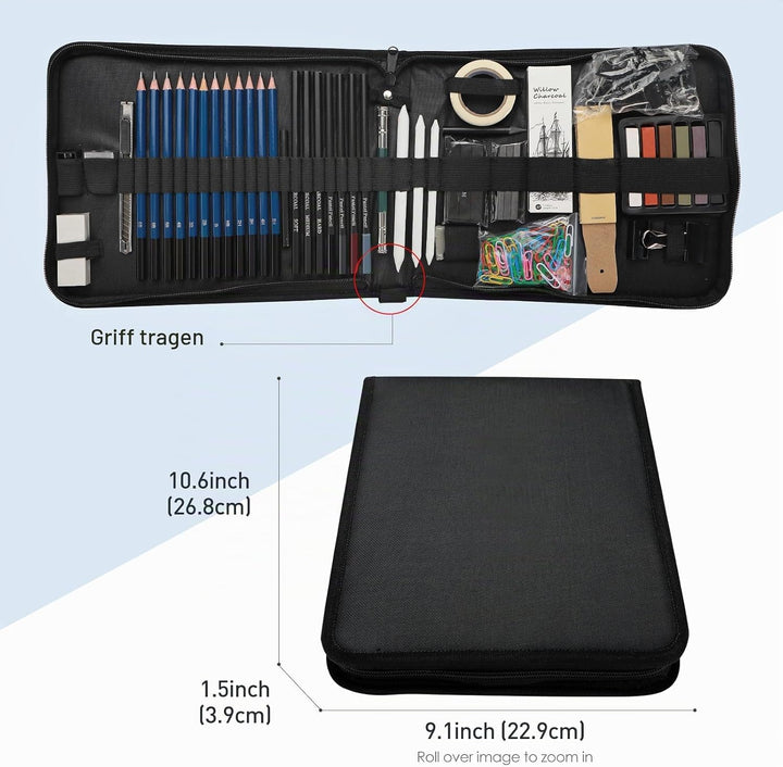 Skizzen Zeichen Bleistift Set,Zeichenstift-Set für Skizzieren und Zeichnen Profi Art Set mit Zeichne