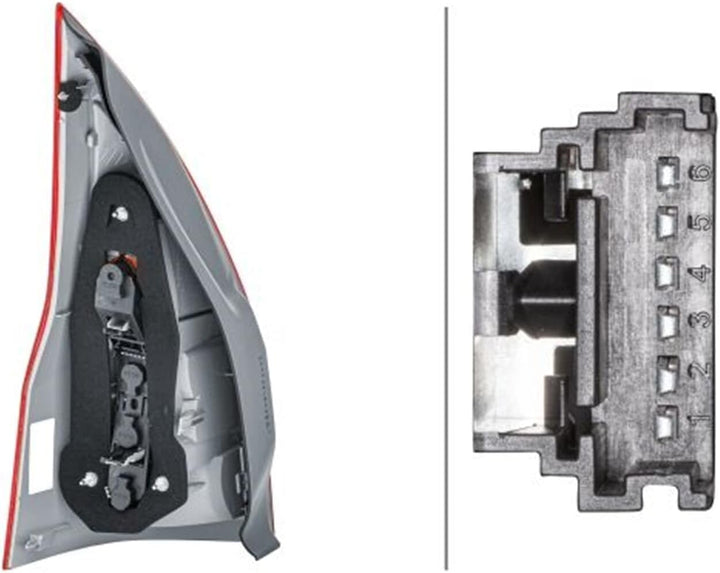 HELLA 2VP 982 006-021 Heckleuchte - Glühlampe - glasklar/rot - rechts - für u.a. Renault Megane II G