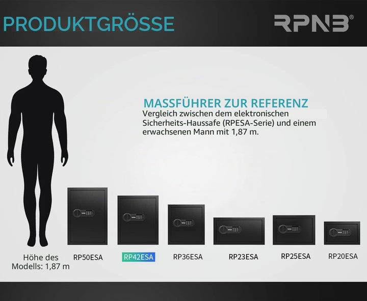 RPNB Luxus Safe und Schliessfach, Geldkoffer, Zifferntastatur sicher, perfekt für Hause Büro Hotel B
