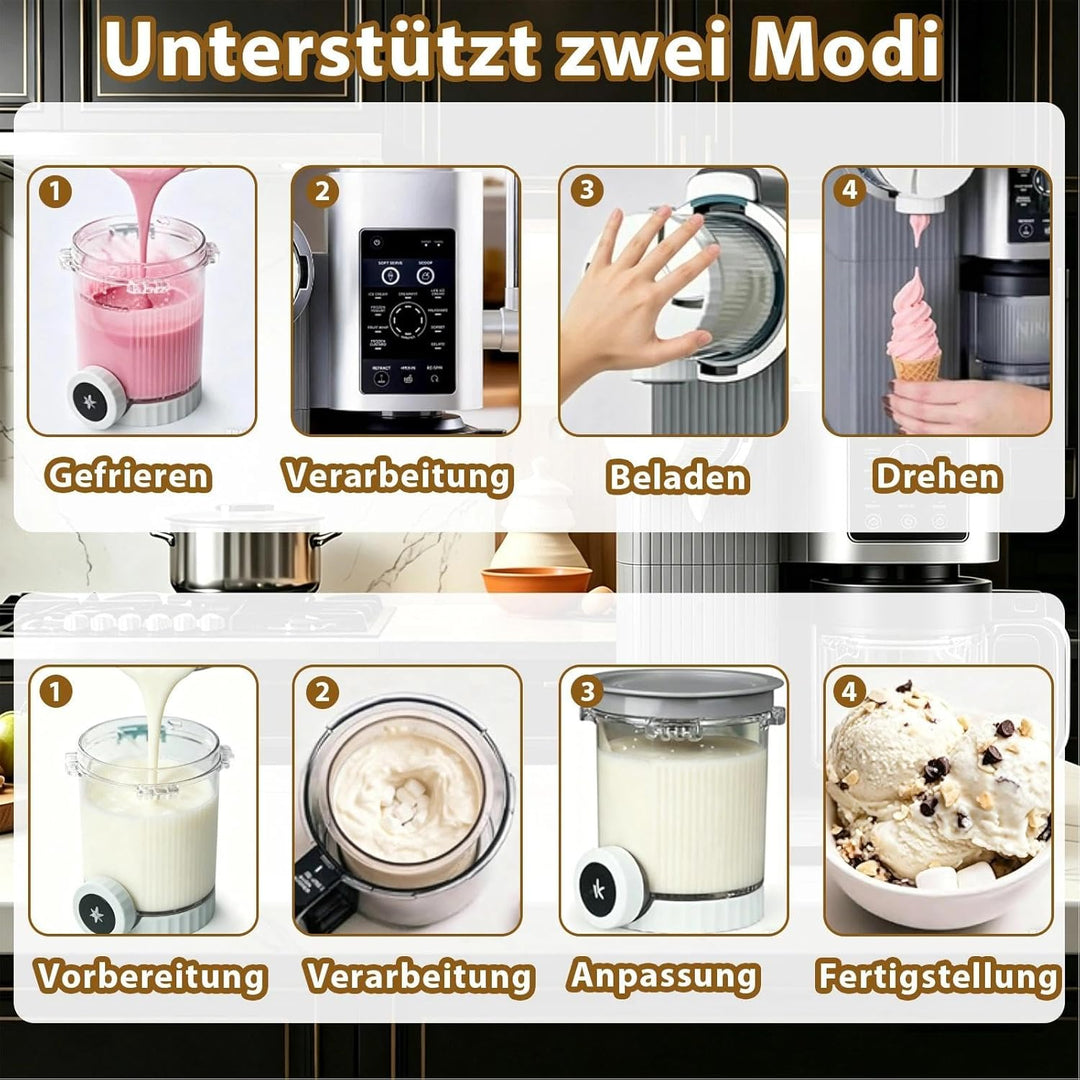 Creami Behälter, 2 Stück Eiscremebehälter für Die Ninja Creami NC700 NC701, Ninja Swirl Eismaschine