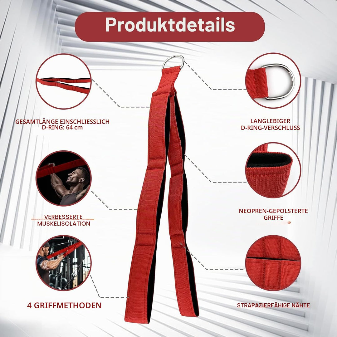 1 Trizepsseil-Kabelbefestigung, PP Trizepsseil Kabelzug Fitness 65 * 5 cm Kabelzug Fitnessgeräte mit